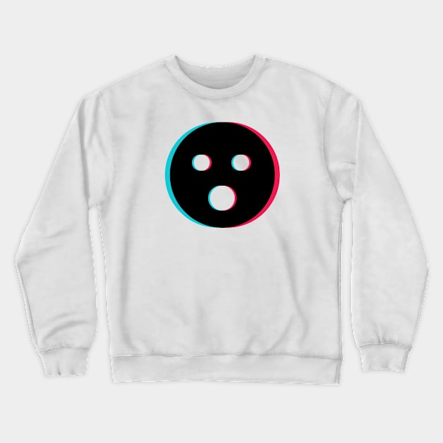 TikTok O Oh emoji smiley Black Crewneck Sweatshirt by ThingyDilly